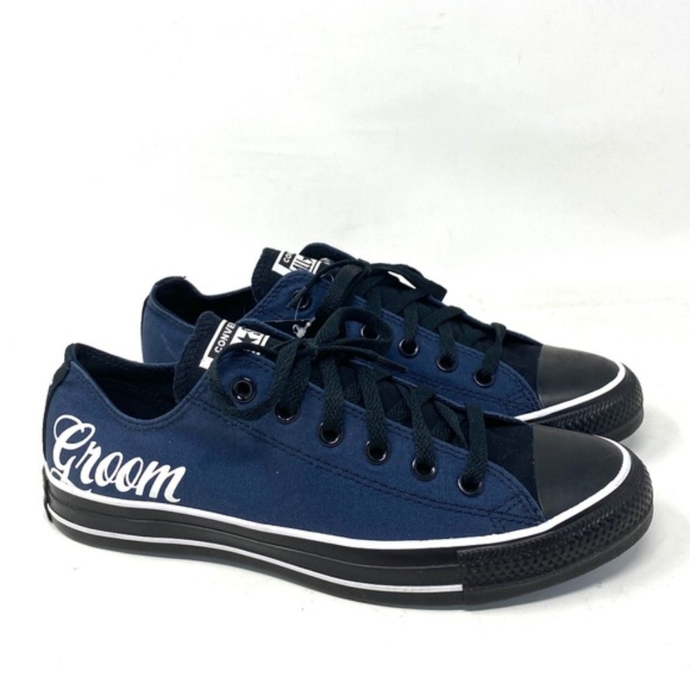 Converse Ctas Low Top Wedding Blue Canvas Women's Size Custom 171213C-BLBUWT - Picture 2 of 9